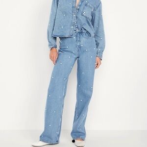 Old Navy Light Blue Flare & Wide Leg Jeans